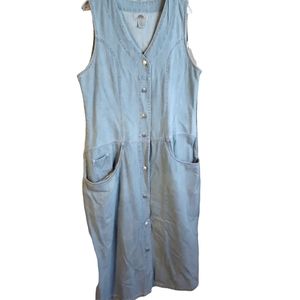 Fresno denim tank sleeveless dress with pockets